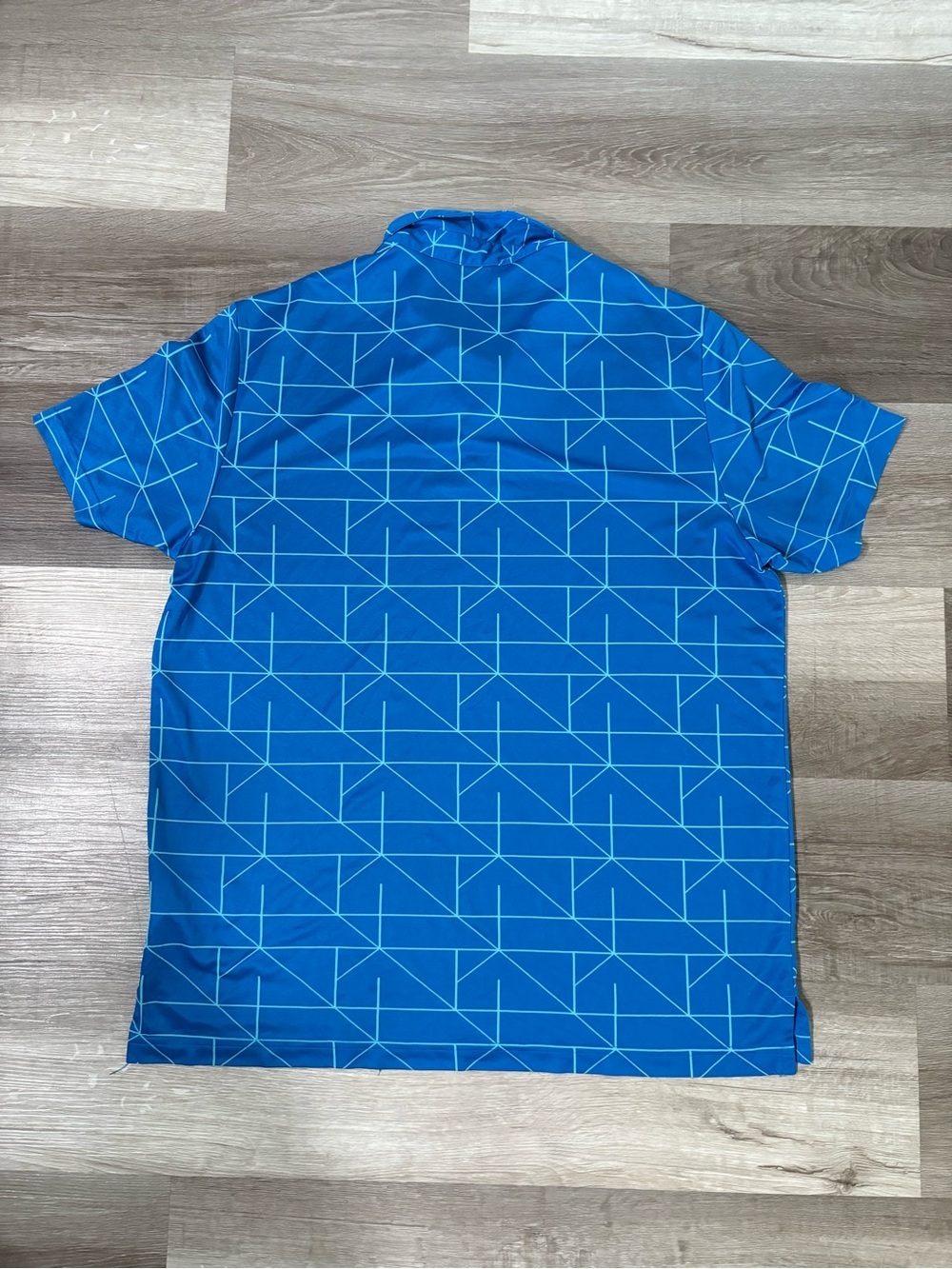 Adidas Men’s Blue Geometric Polo Shirt - Picture 5 of 7